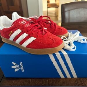 New! Original Box and Tags. Adidas Gazelle Indoor 'Scarlet Gum' - Size US:7 MENS